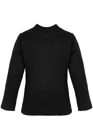 Черный джемпер с воротником-стойкой