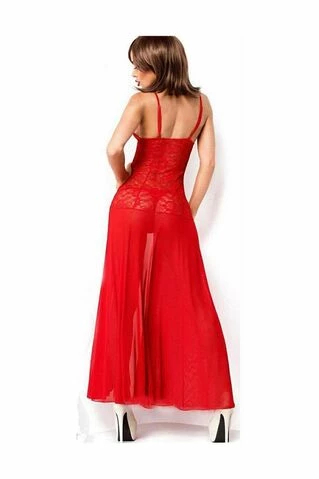 Мереживна сукня-пенюар з сітчатою спідницею