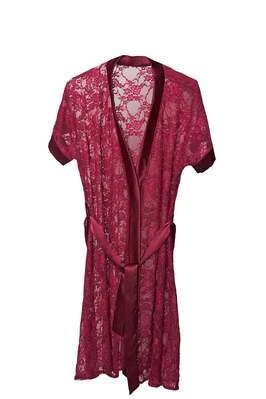 Кружевной халат с атласной отделкой Pierre Cardin