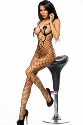 Бодистокинг с открытым доступом в крупную сетку