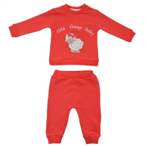 Махровый костюм с аппликацией в виде овечки