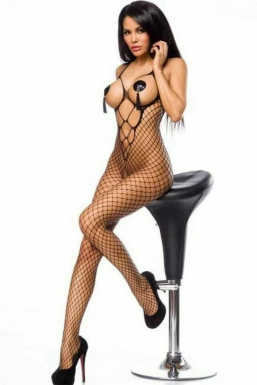 Бодистокинг с открытым доступом в крупную сетку