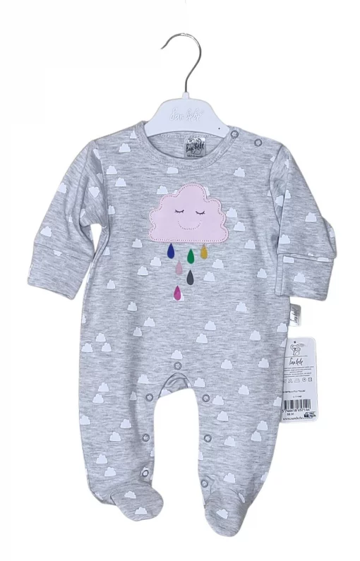 Человечек с аппликацией в виде тучки и дождика